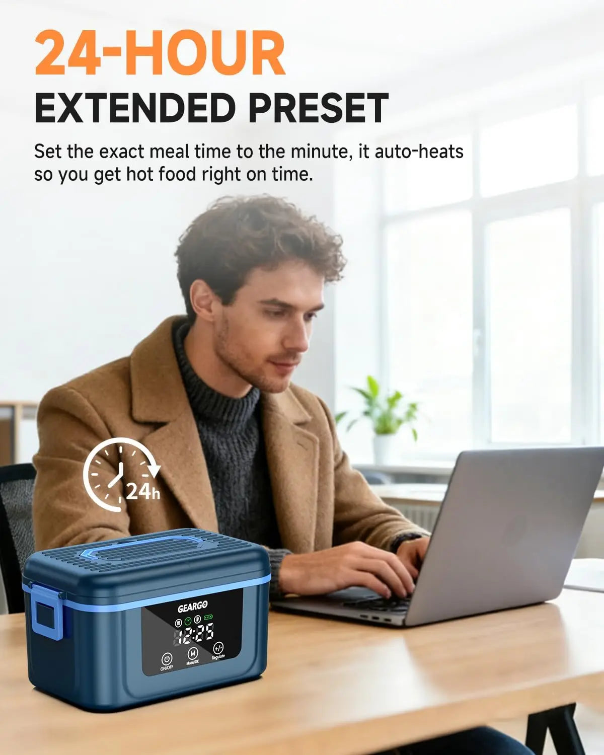 Cordless Electric Heated Lunch Box With Ice Crystal Cooling