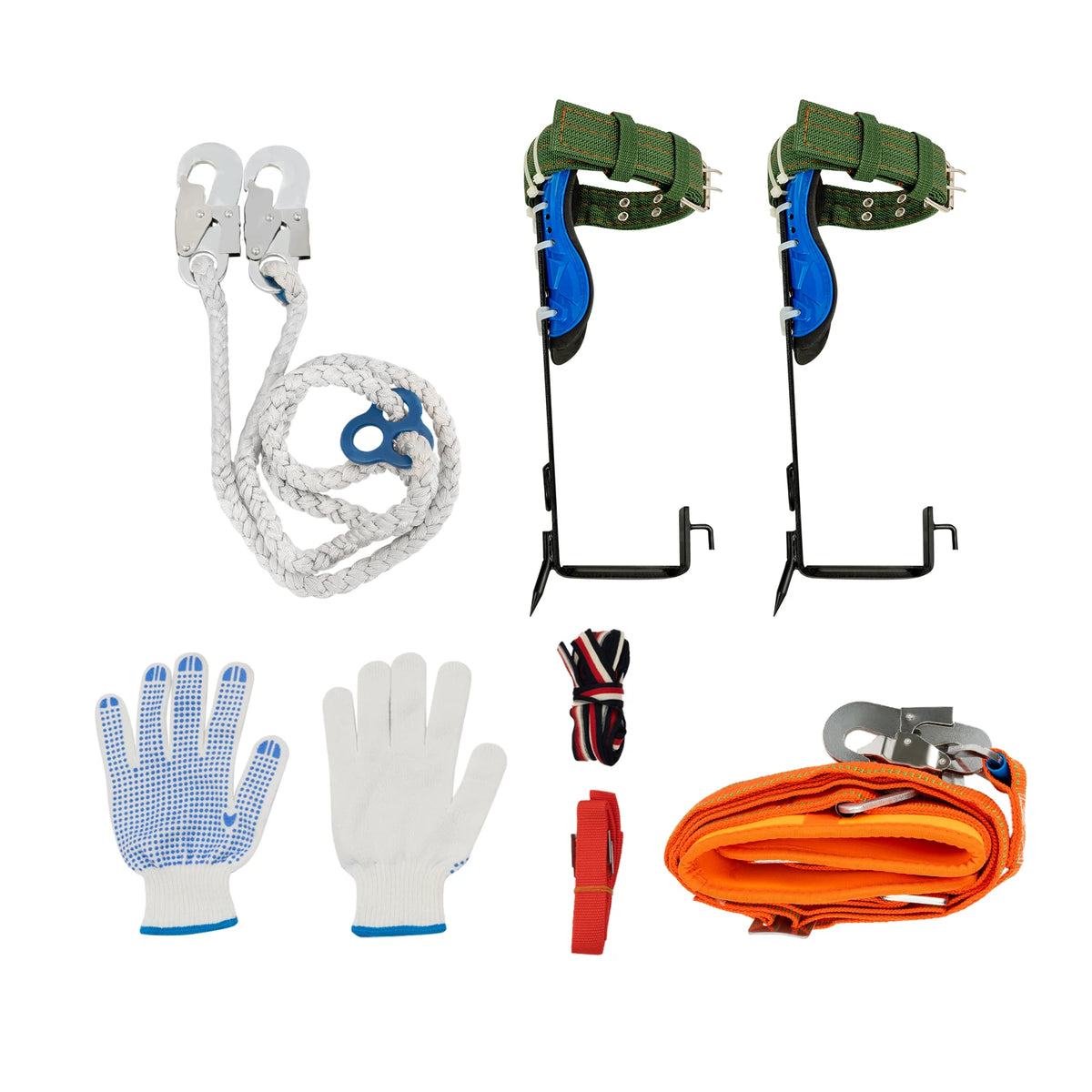 Arborist Tree Climbing Spikes Kit With Safety Harness And Rope