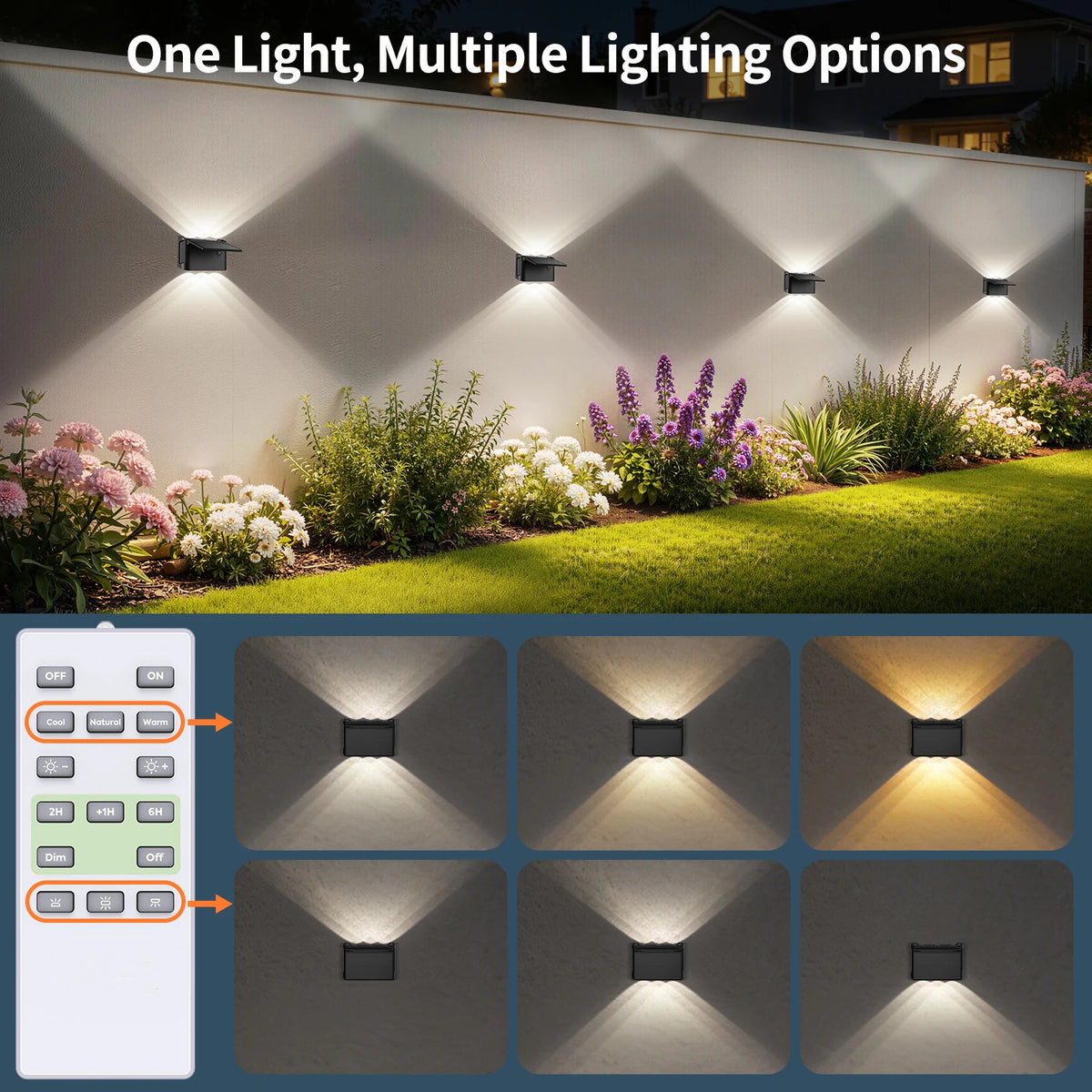 Intelamp Solar Wall Lights Featuring Dual Directional Lighting For Outdoors
