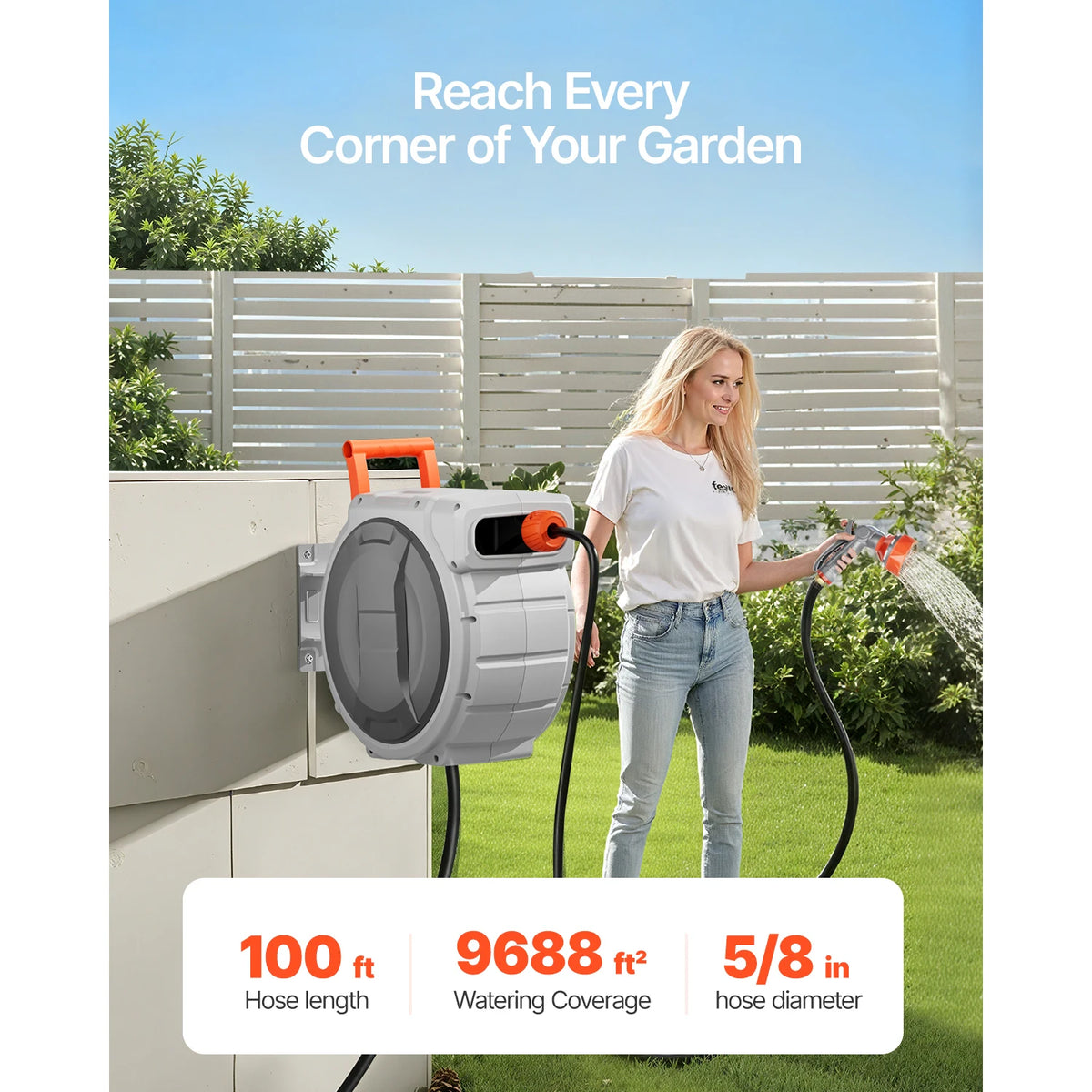 Succebuy Retractable Garden Hose Reel With Slow Rewind System