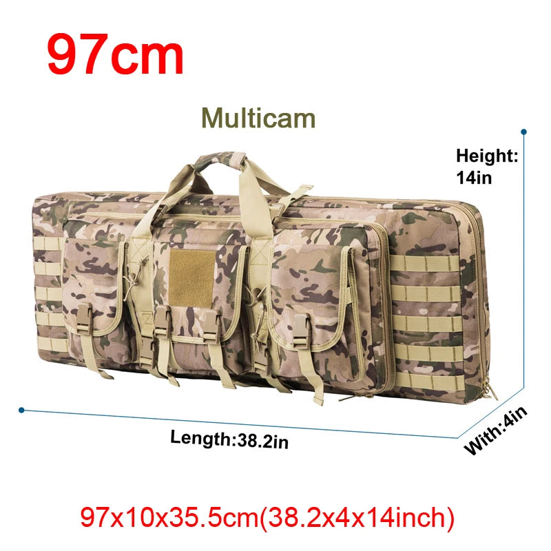 LQARMY Tactical Double Rifle Case Backpack With MOLLE Storage
