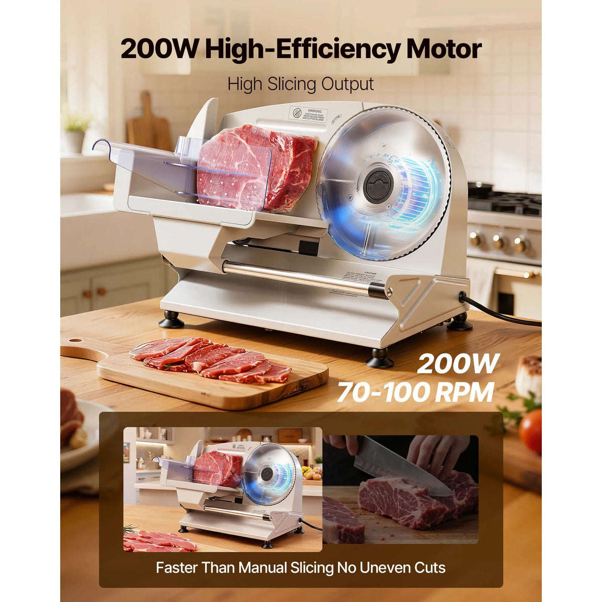 SucceBuy Electric Meat Slicer With Dual Stainless Steel Blades