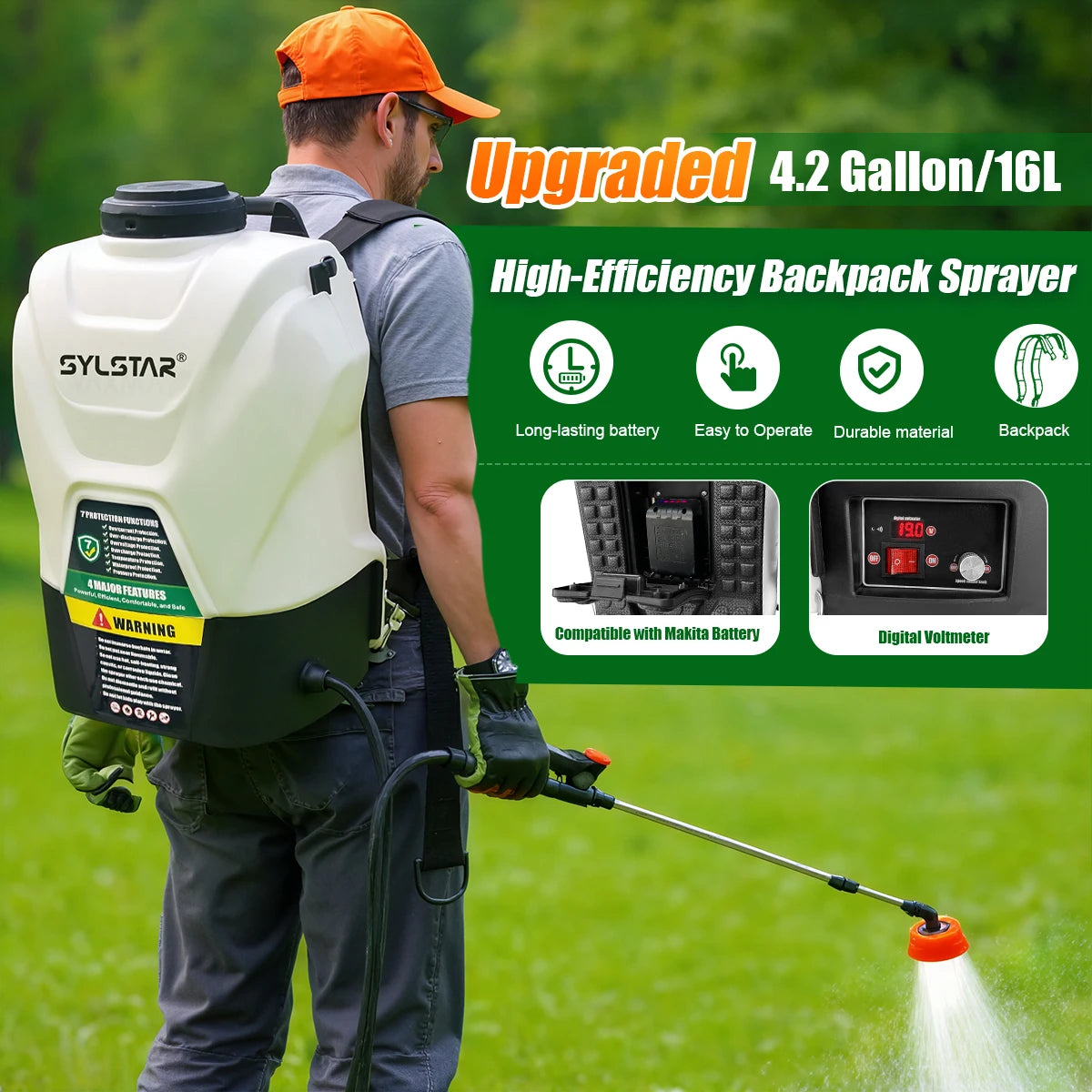 Battery Powered Backpack Sprayer For Weed And Lawn Care