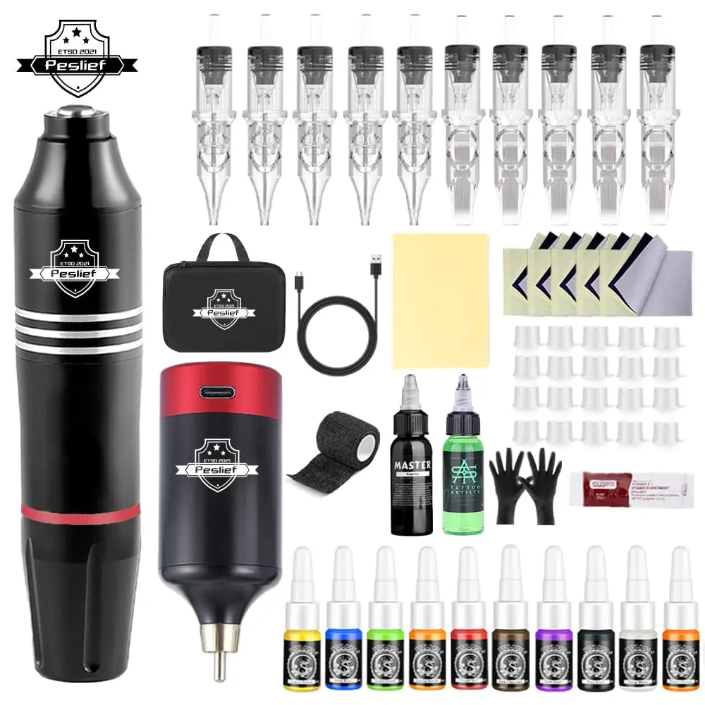 YILONG Rotary Tattoo Kit With Power Supply And Cartridge Needles