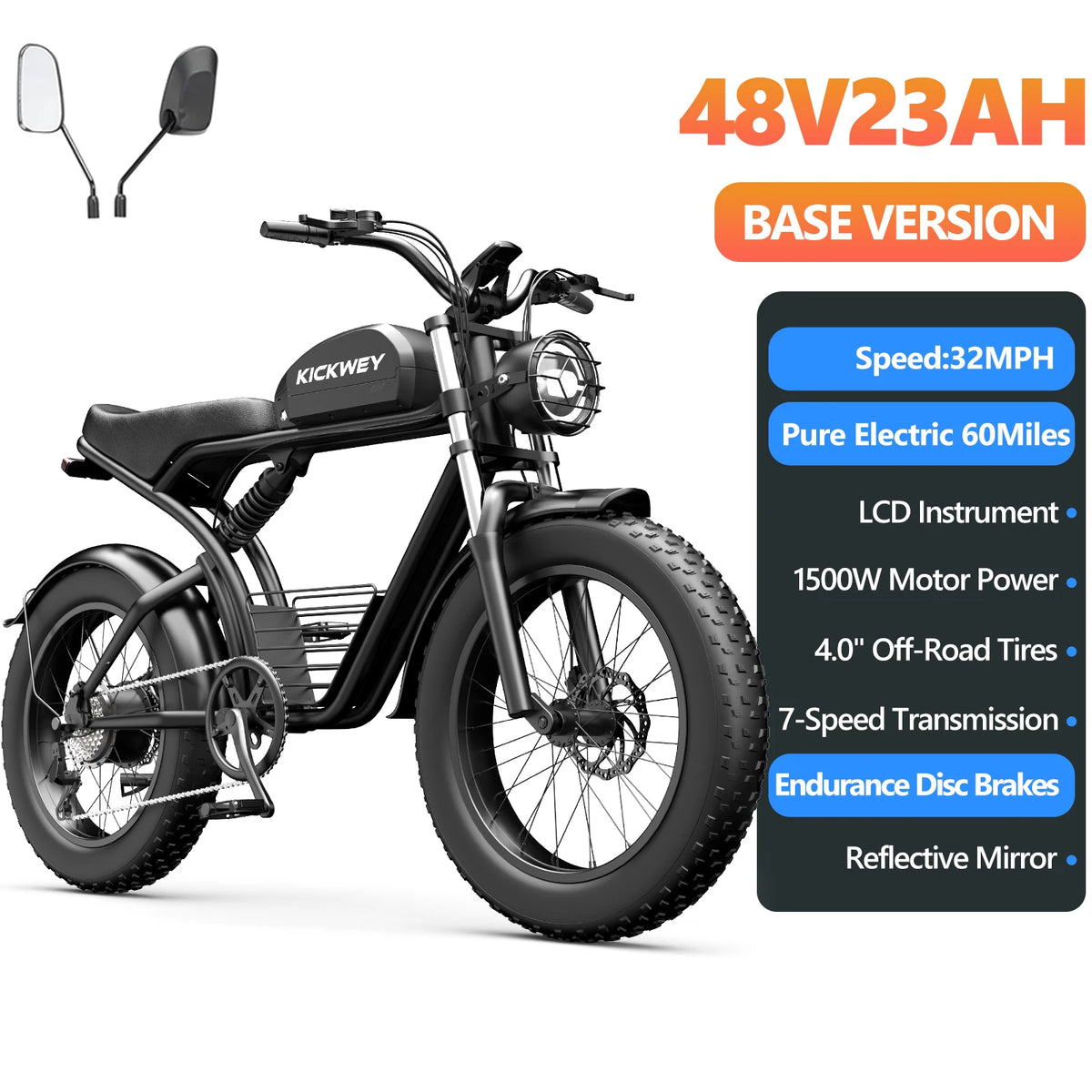 Kickwey K7 Pro Dual Motor Fat Tire Electric Mountain Bike