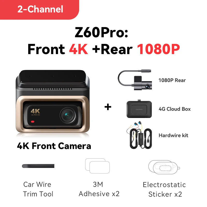 DDPAI Front And Rear Car Camera With HDR GPS ADAS