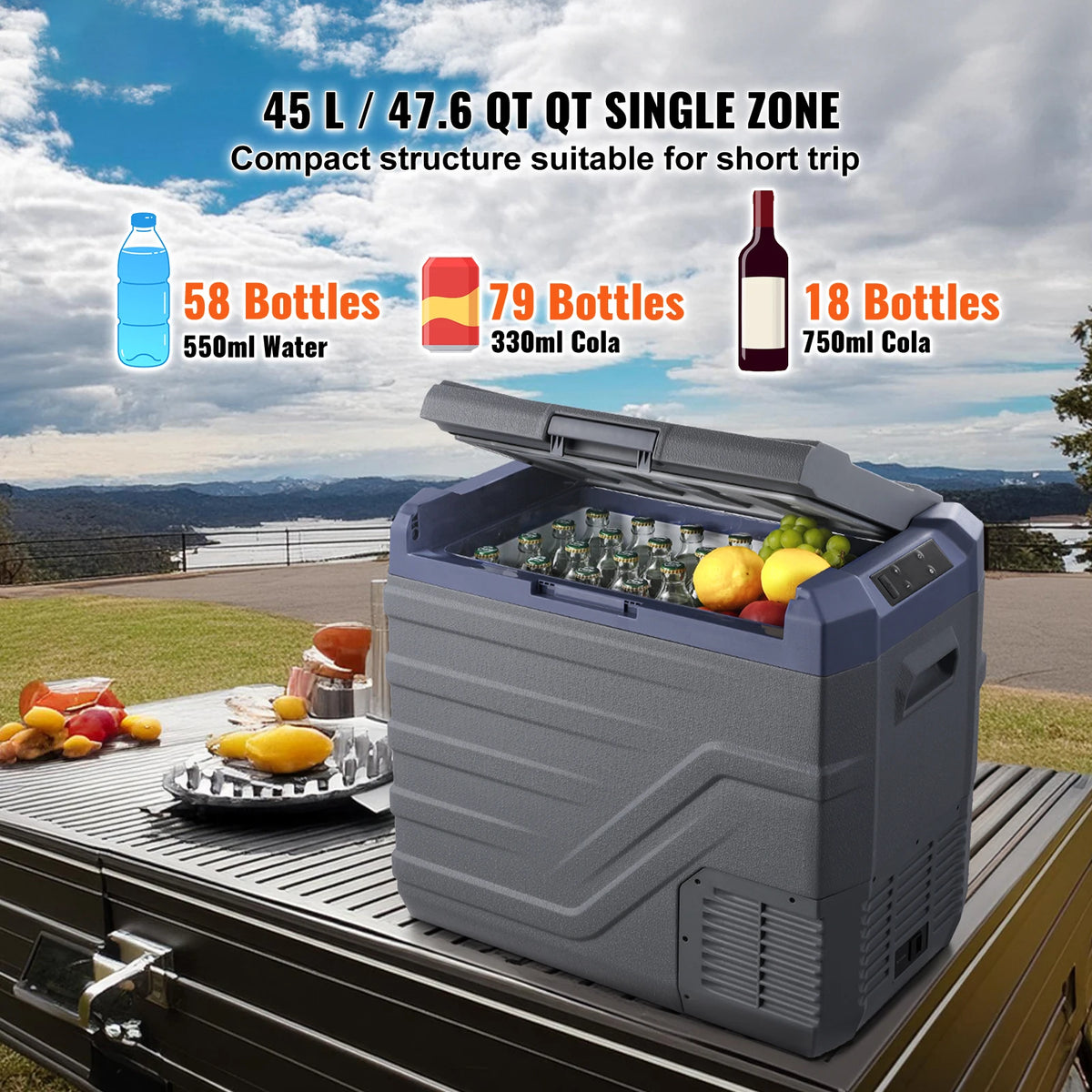 SucceBuy Portable Car Refrigerator Compressor Cooler Dual Zone