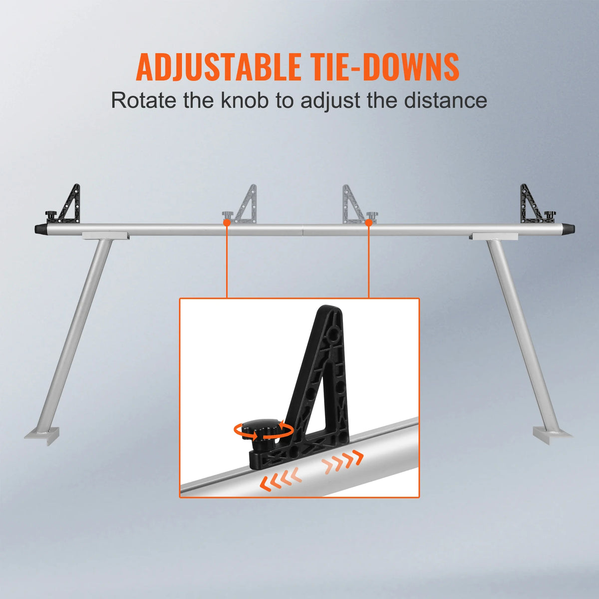 SucceBuy 800 Lbs Capacity Aluminum Truck Ladder Rack Heavy Duty