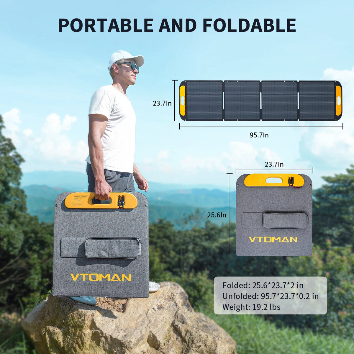 VTOMAN 200W Foldable Solar Panel For Outdoor Travel