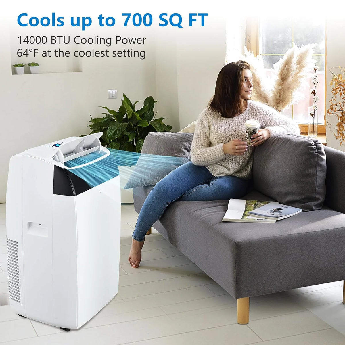 Adoolla Portable Air Conditioner With Integrated Fan And Dehumidifier