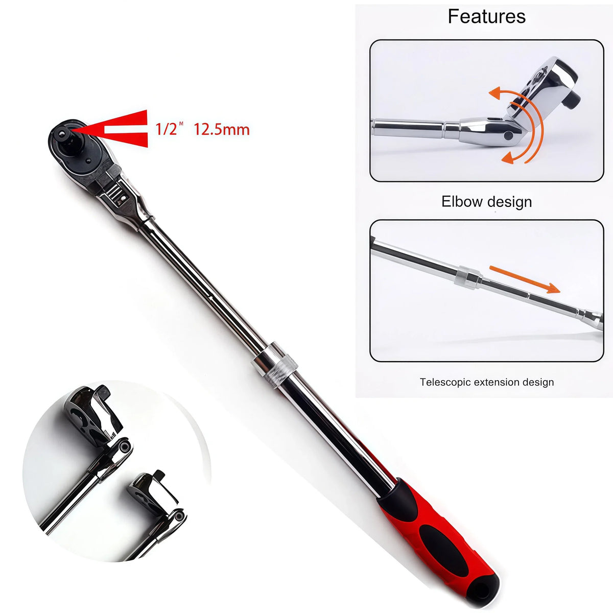 Chrome Vanadium Steel Ratchet Wrench Set With Quick Release