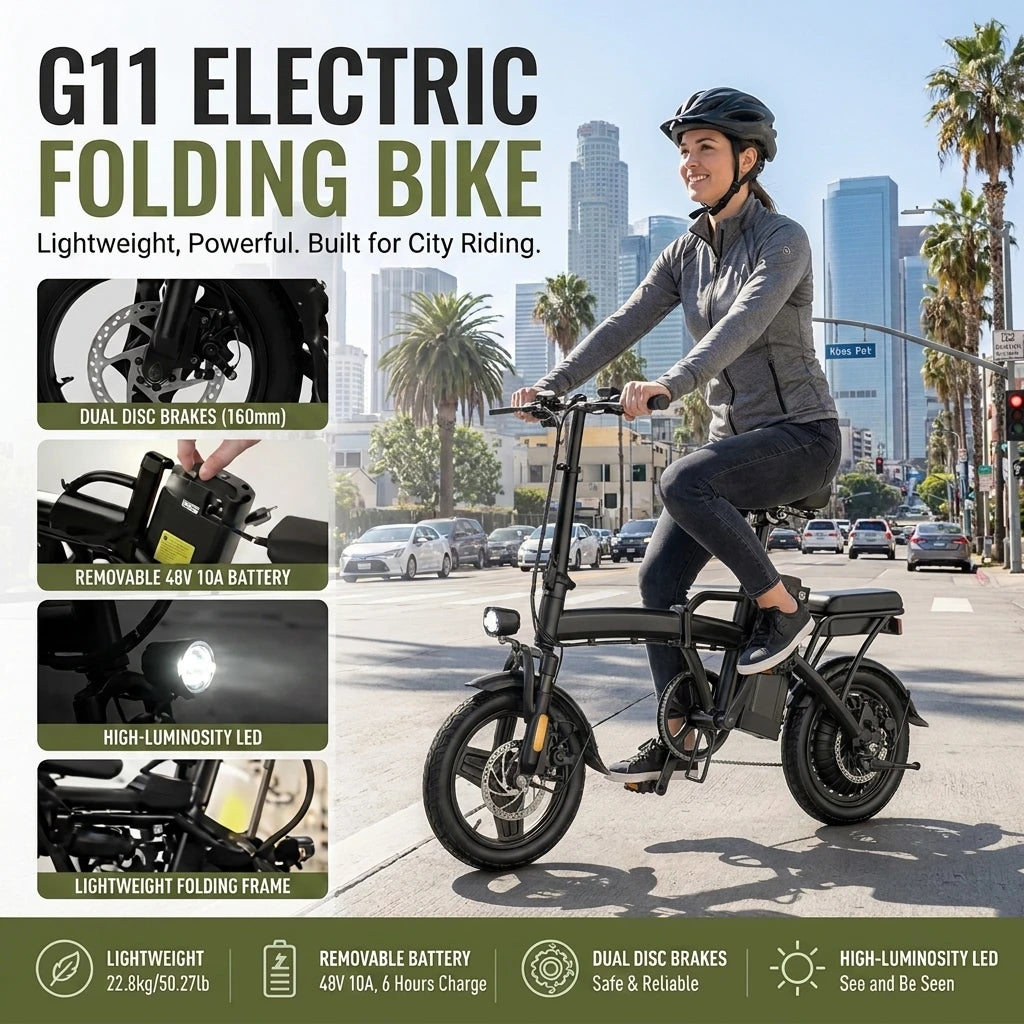 G11 Folding Electric Bike With 500W Motor And 48V Battery