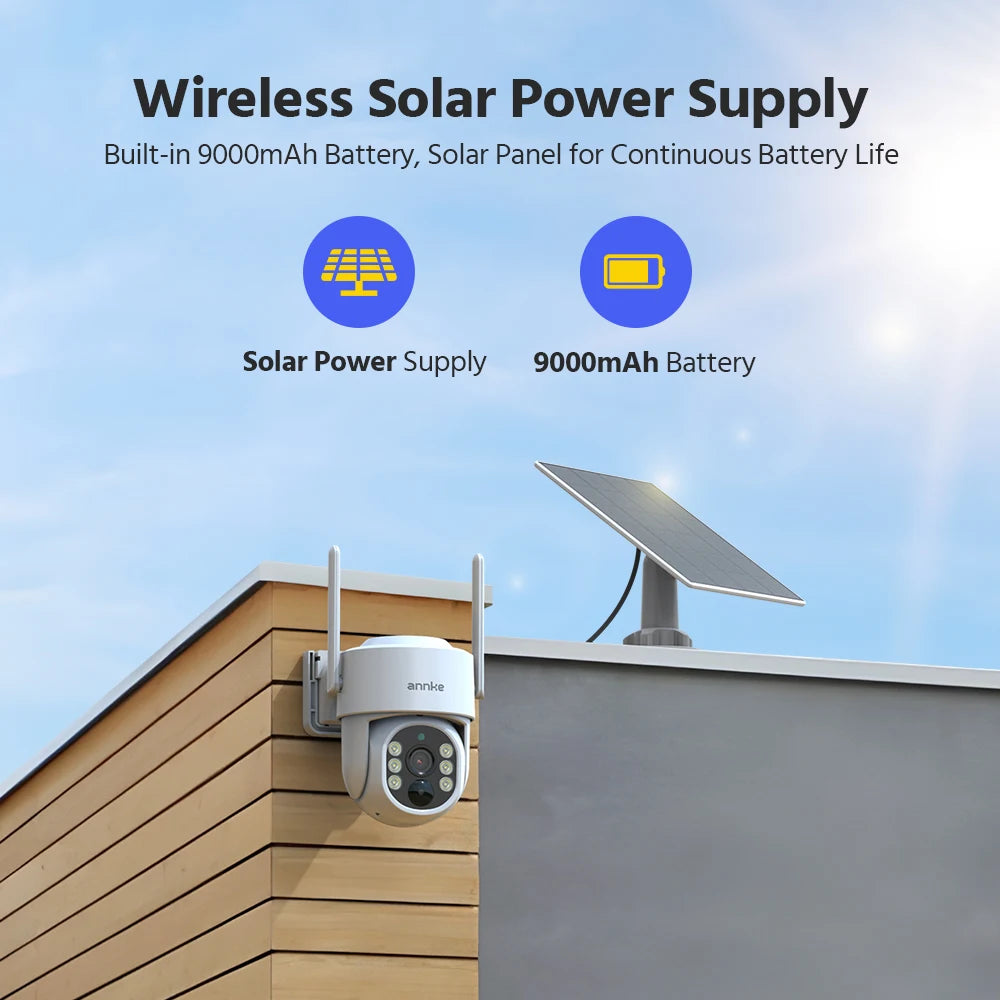 ANNKE 4MP Wireless Solar Security Camera System With NVR