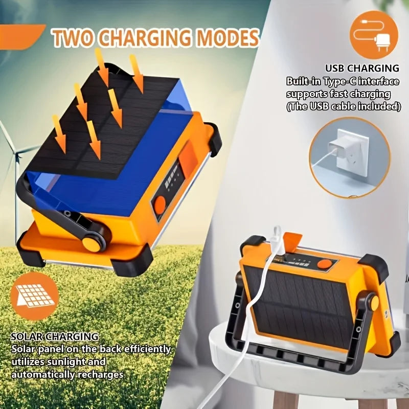 Morglad Rechargeable Solar LED Work Light For Camping Emergencies