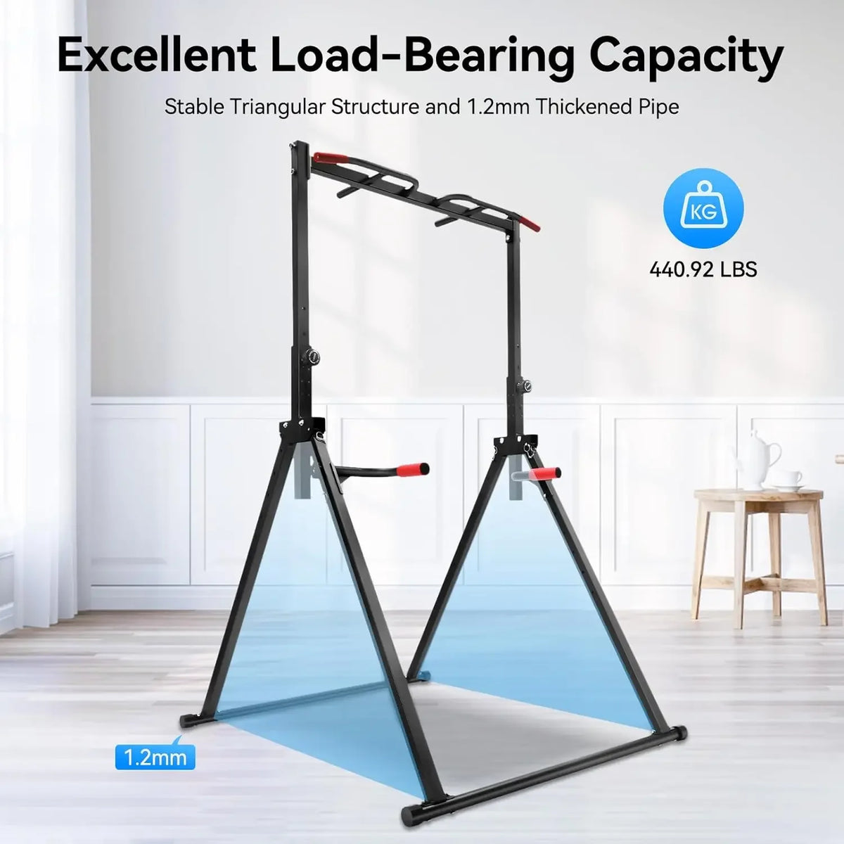 Adjustable Power Tower Pull Up Dip Station For Home Workouts