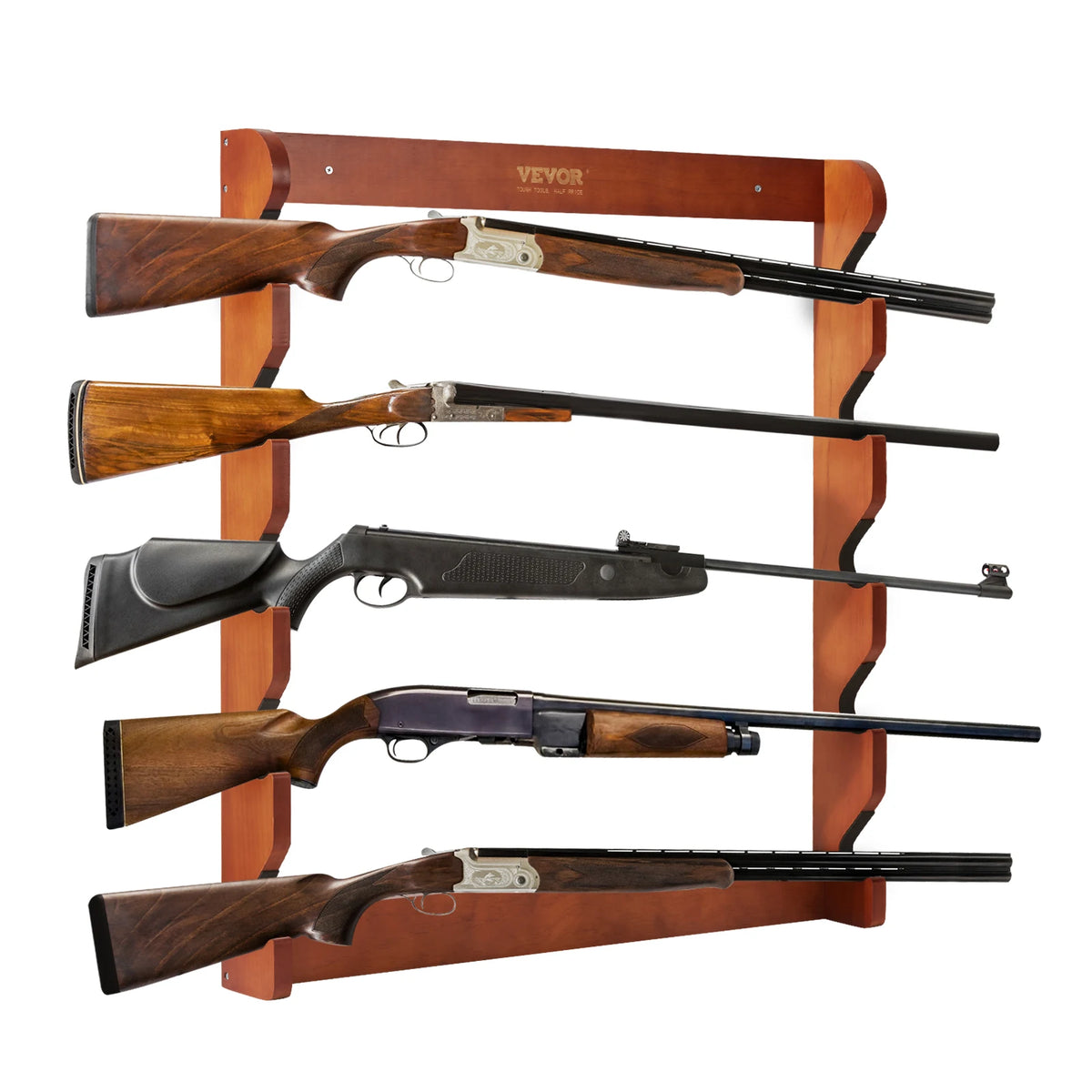 SucceBuy Wall Mounted Wooden Rifle And Shotgun Display Rack