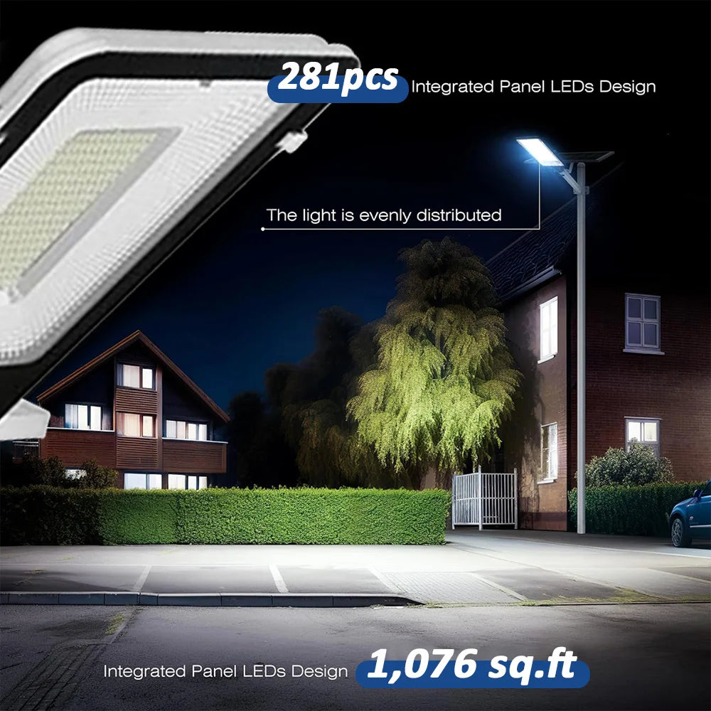 8000Mah Solar Street Light With Dusk To Dawn Outdoor Sensor