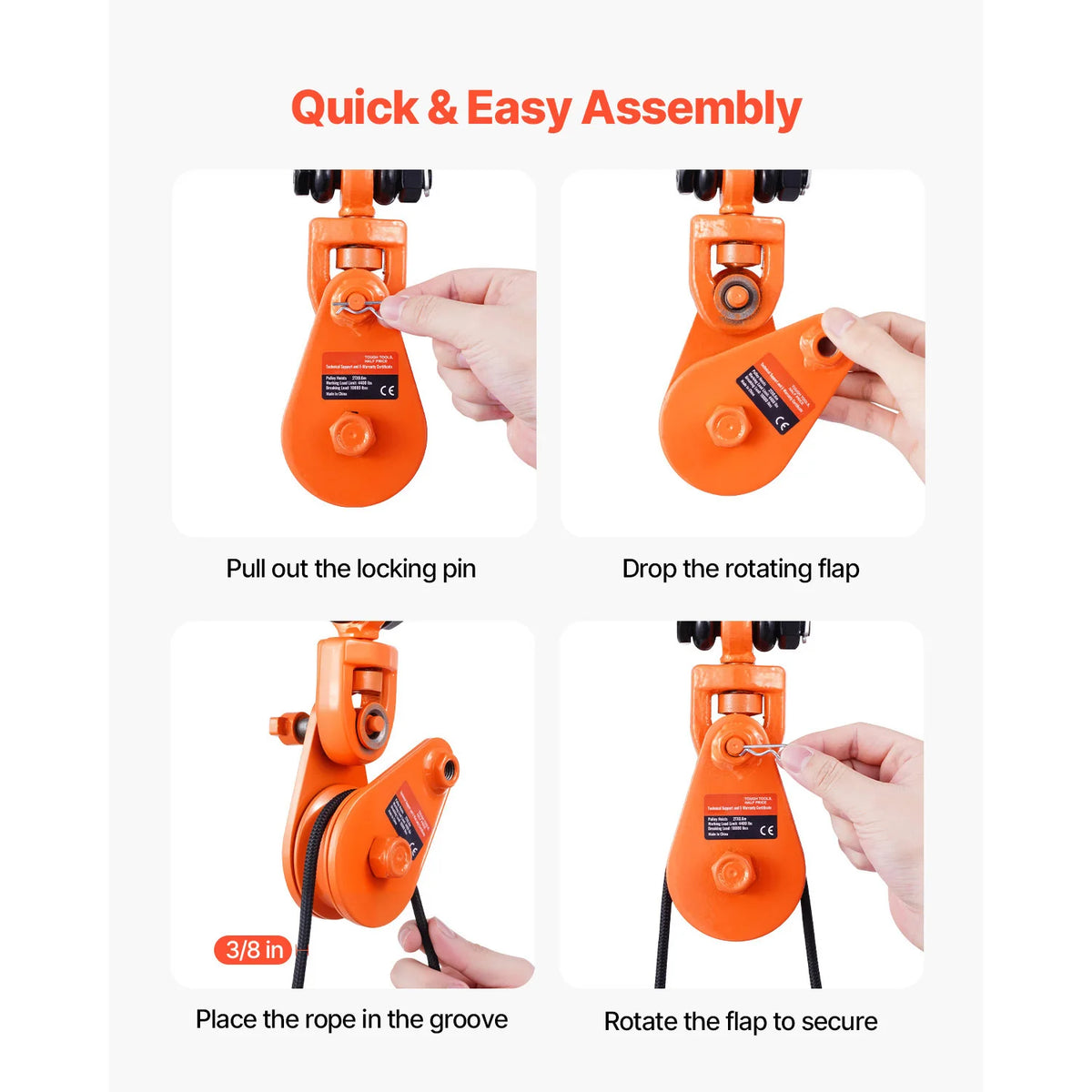 SucceBuy Heavy Duty Snatch Block With G80 Chain For Towing