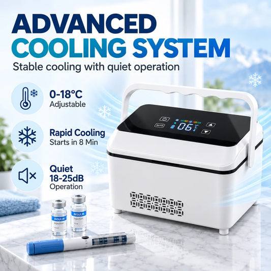 Portable Insulin Cooler With Adjustable Temperature For Travel And Home