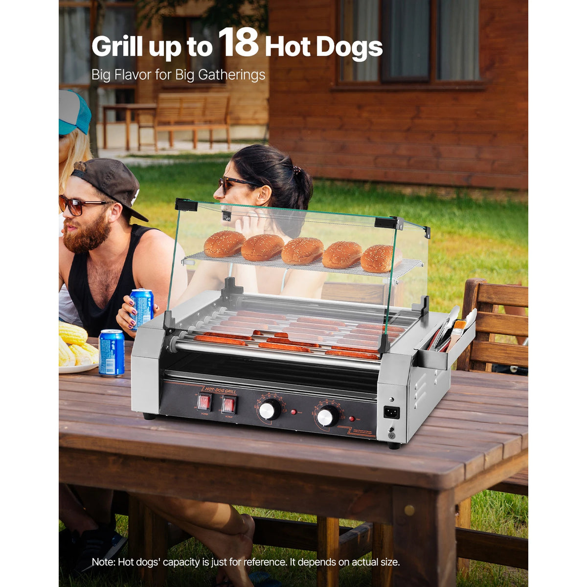 SucceBuy Commercial Stainless Steel Hot Dog Roller Grill
