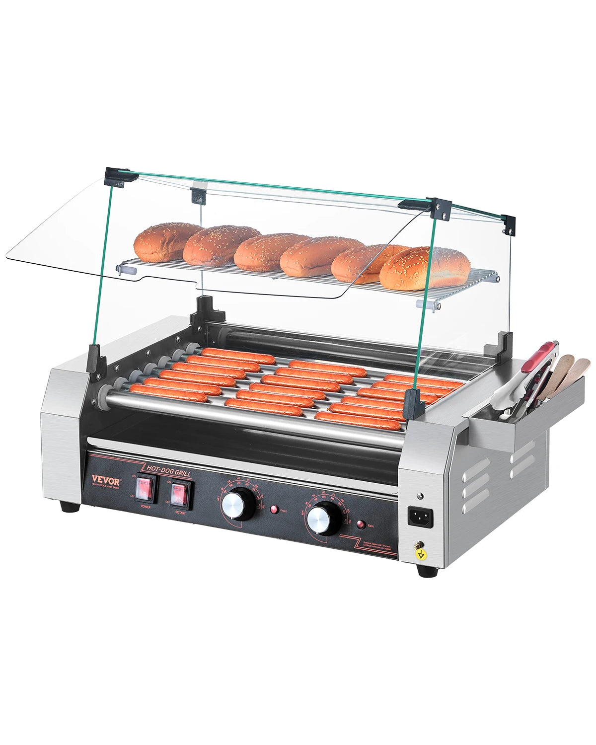 SucceBuy Commercial Stainless Steel Hot Dog Roller Grill