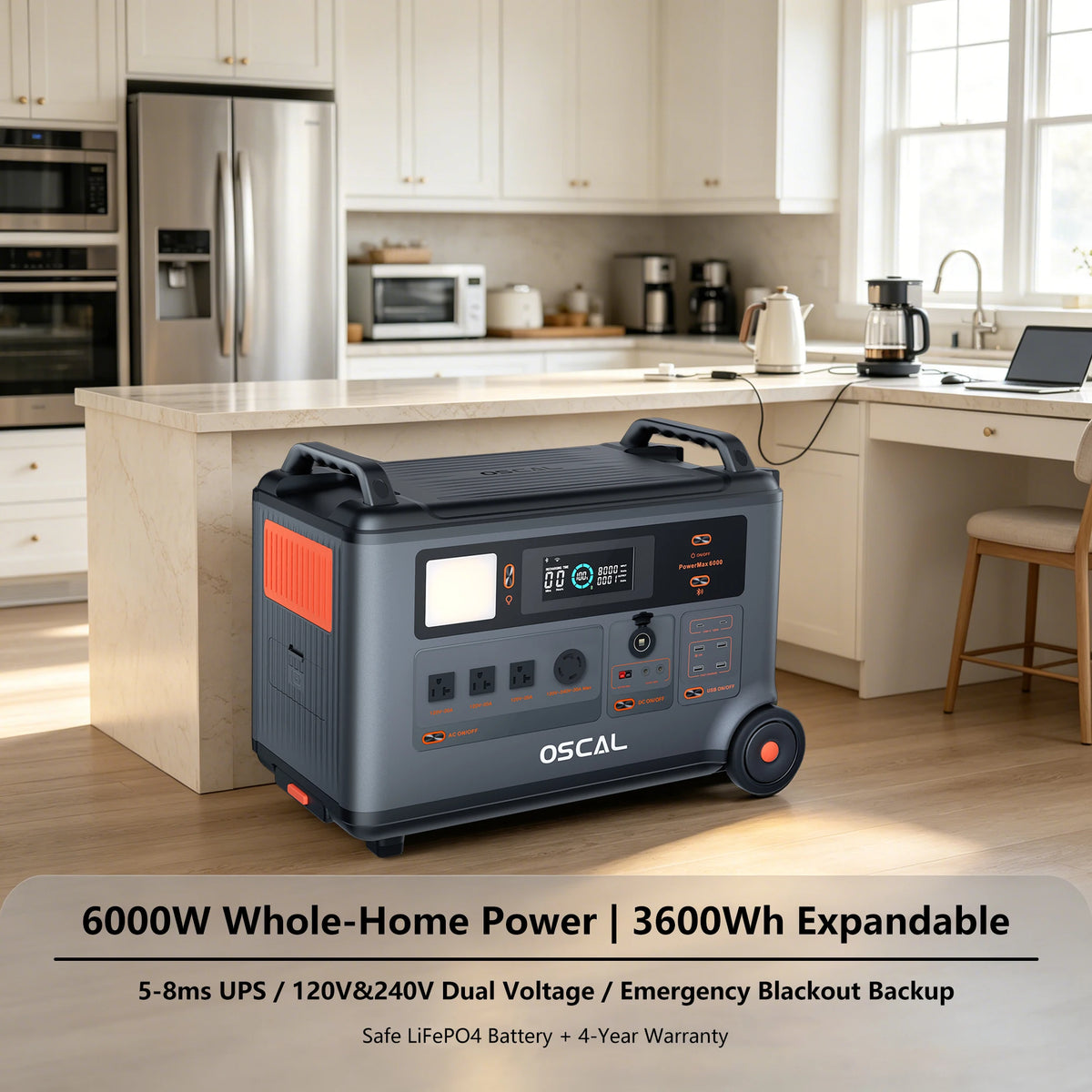 Oscal Powermax 6000 Lifepo4 Home Portable Power Station Solar Generator