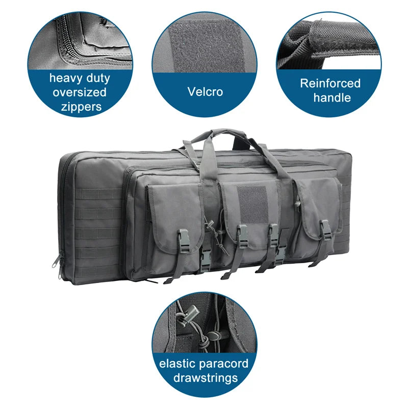 LQARMY Tactical Double Rifle Case Backpack With MOLLE Storage