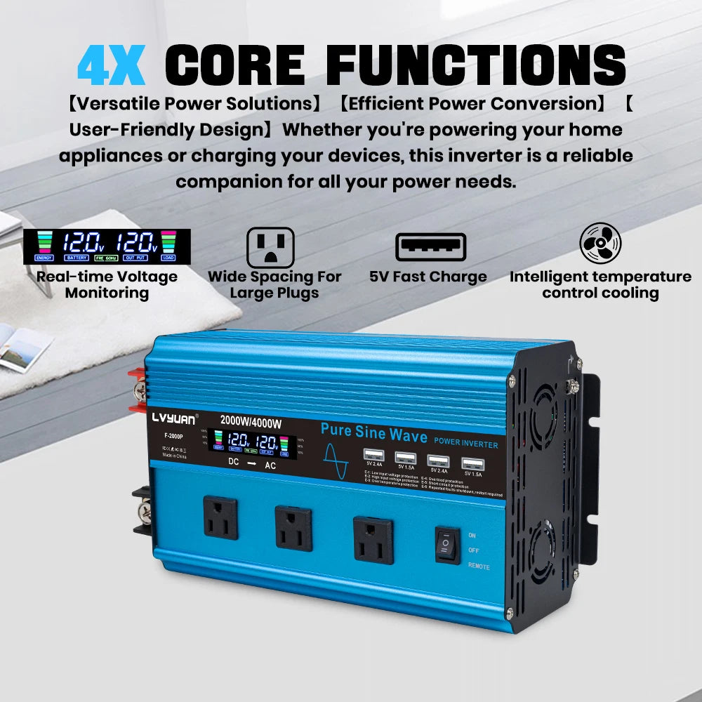 Foval Pure Sine Wave Car Solar Power Inverter System