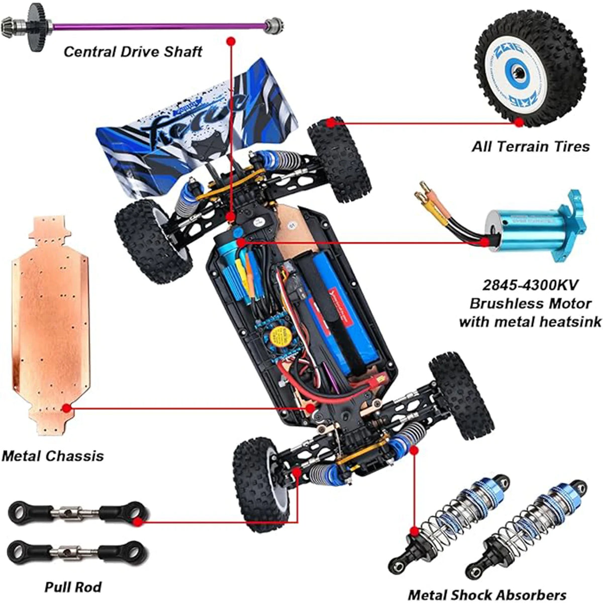 WLtoys 124017 Brushless Remote Control Off Road RC Car for Adults