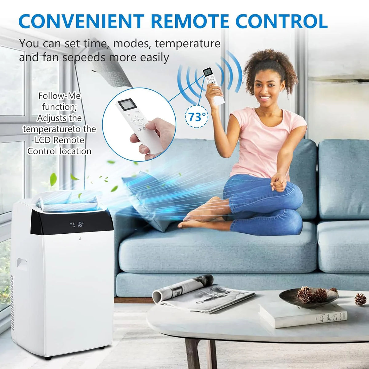 Adoolla Portable Air Conditioner With Integrated Fan And Dehumidifier