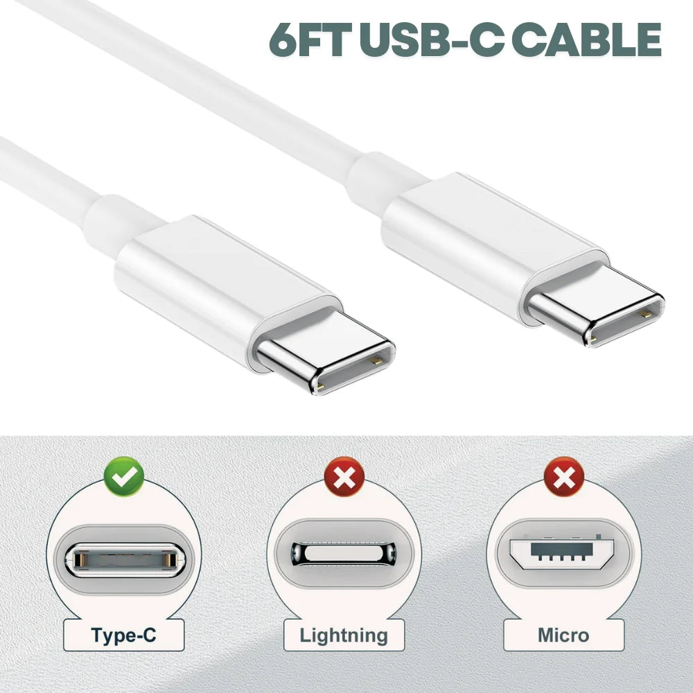 Qixxronics 35W USB C Fast Charger With Charging Cable