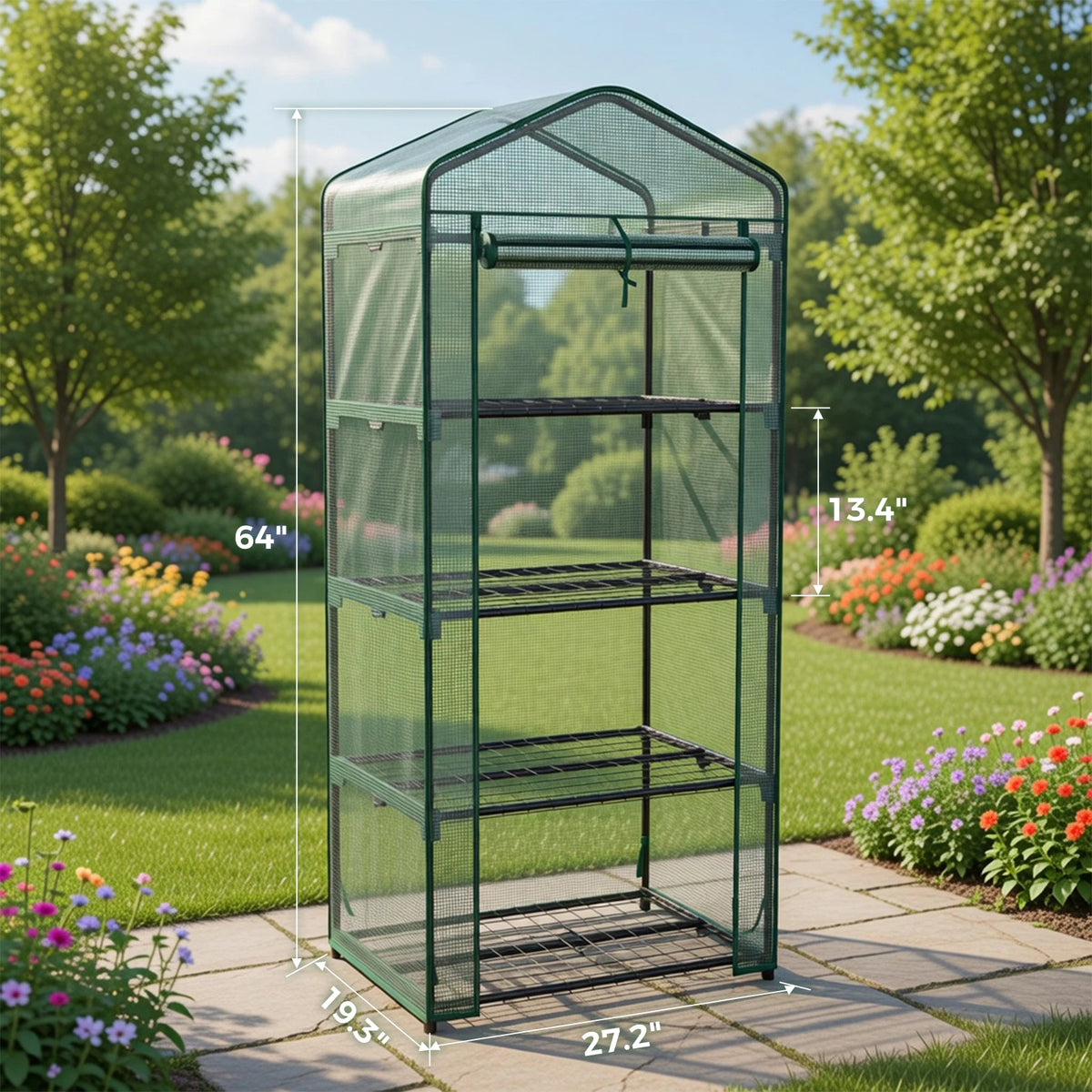 Portable Multi Tier Mini Greenhouse With Protective Cover For Plants