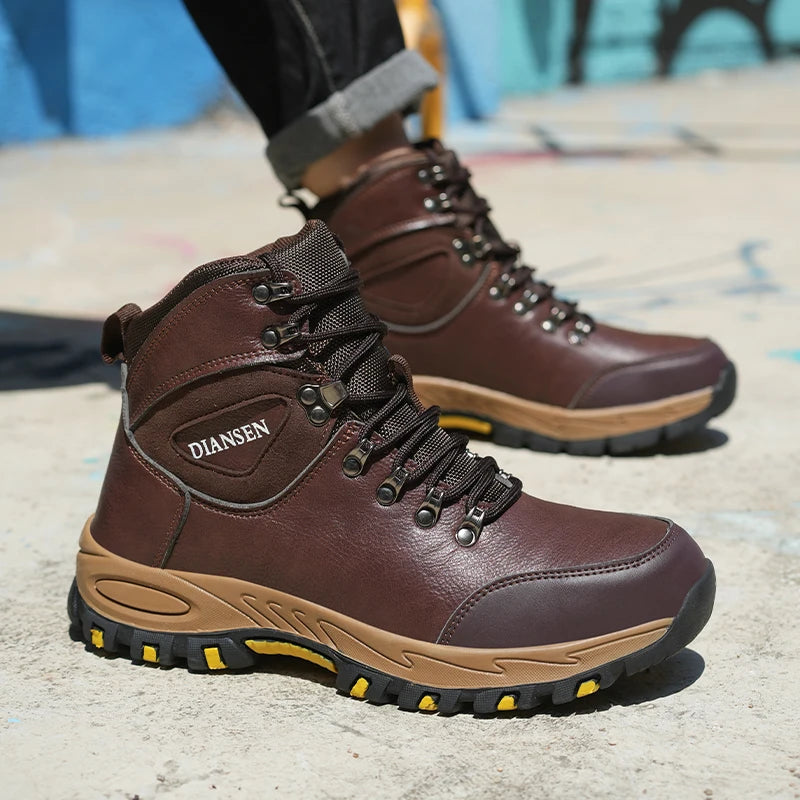 Veigar Waterproof Leather Work Safety Boots For Men Puncture Proof