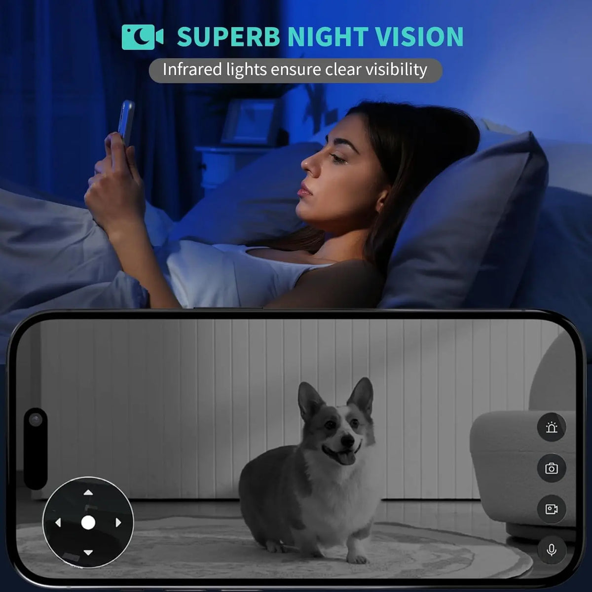 Alaga Wifi Ptz Security Camera Auto Tracking Night Vision