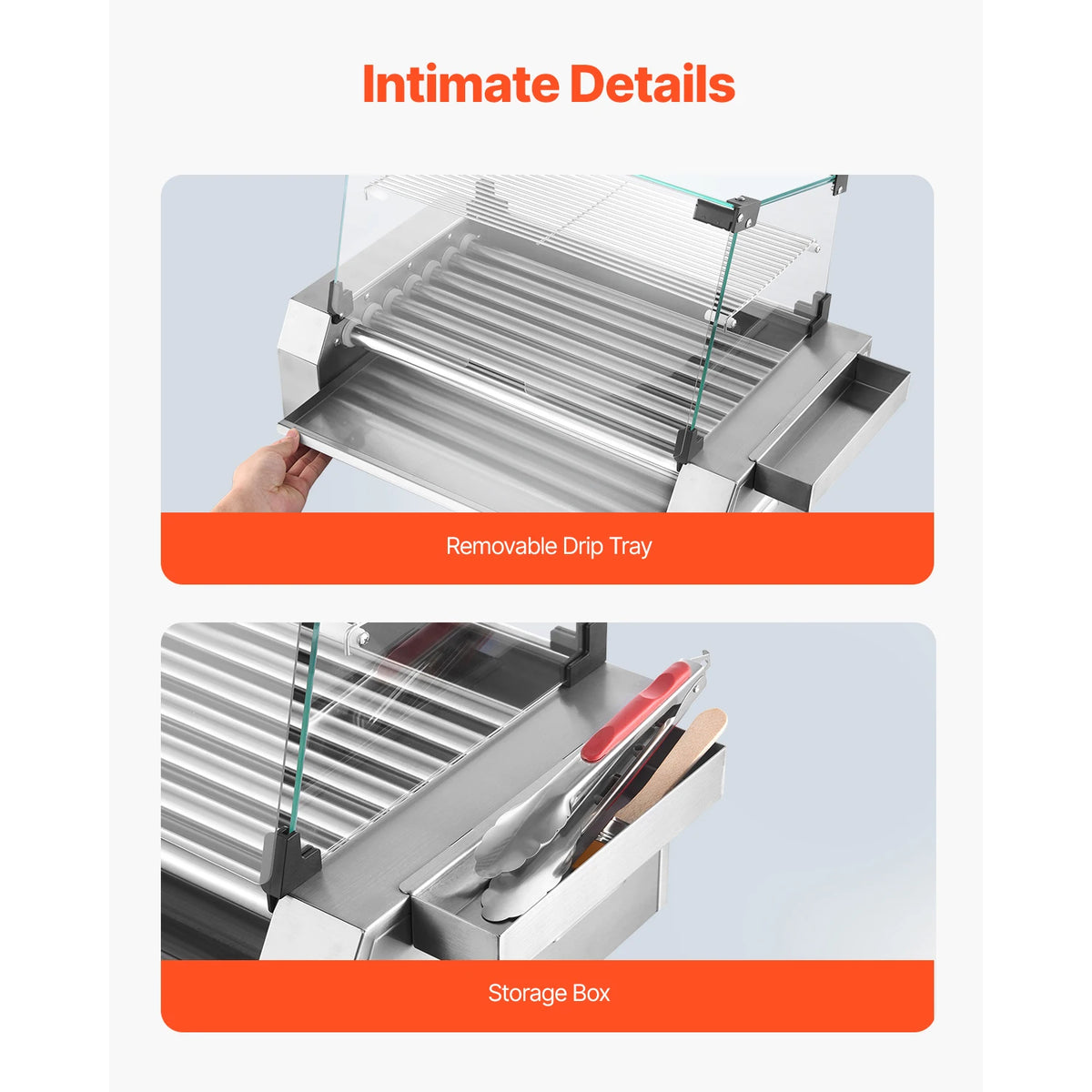 SucceBuy Commercial Stainless Steel Hot Dog Roller Grill