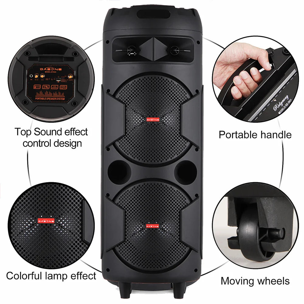 CURUK Portable Bluetooth Party Speaker With Deep Bass And Karaoke