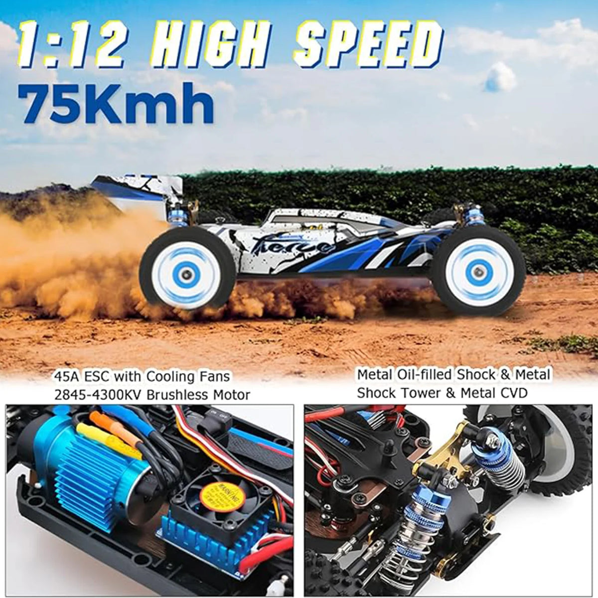 WLtoys 124017 Brushless Remote Control Off Road RC Car for Adults