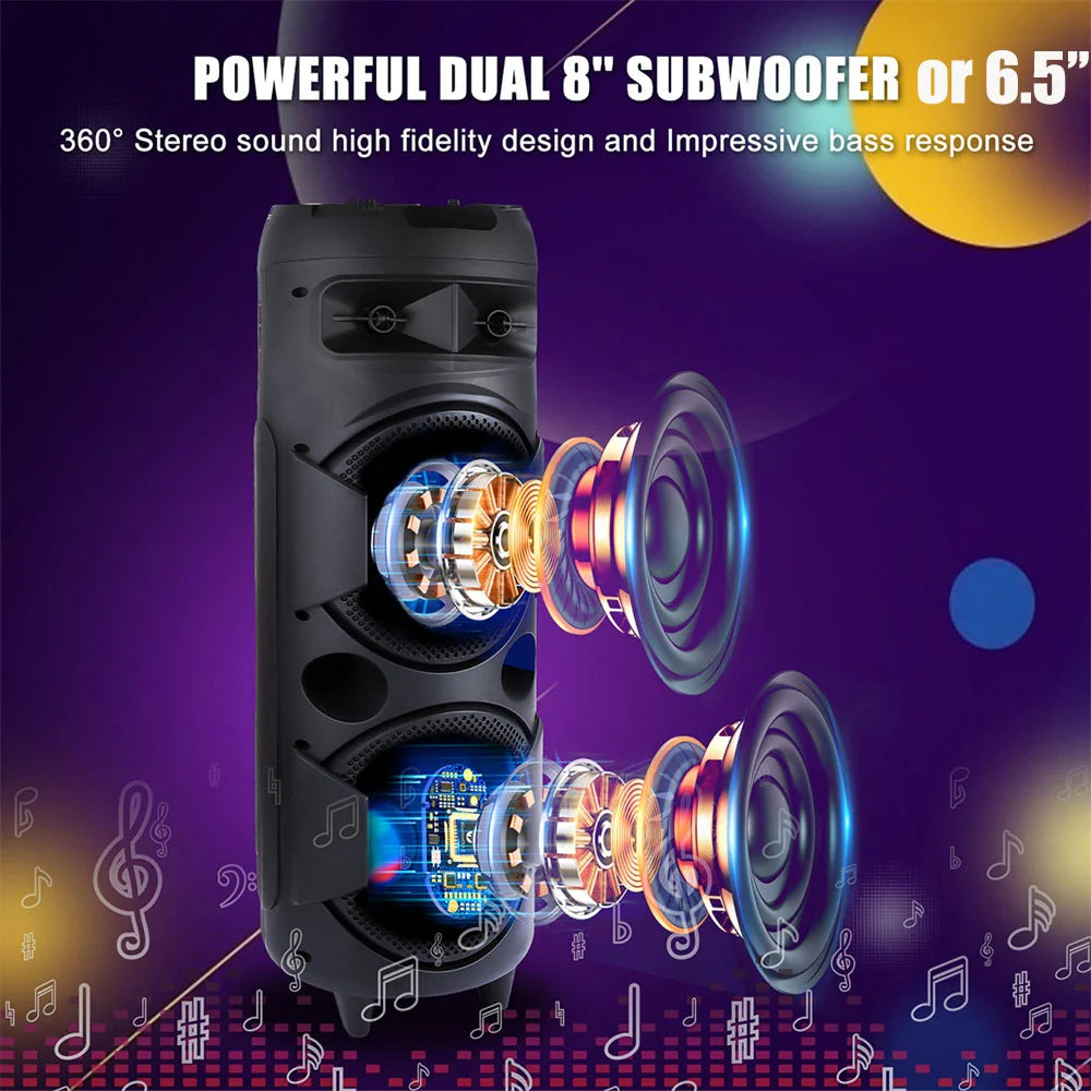 CURUK Portable Bluetooth Party Speaker With Deep Bass And Karaoke