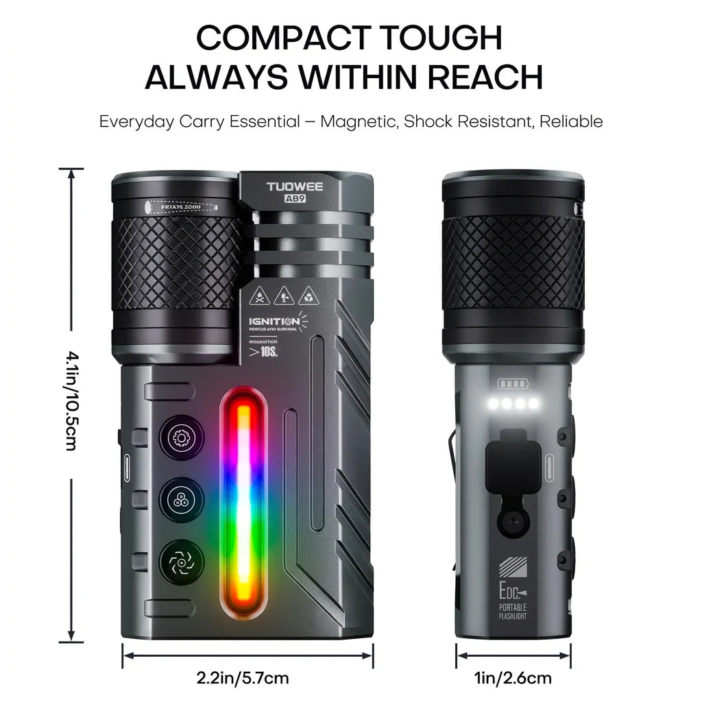 Tuowee Adjustable LED Tactical Flashlight With USB Rechargeable Battery