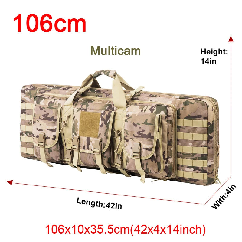 LQARMY Tactical Double Rifle Case Backpack With MOLLE Storage