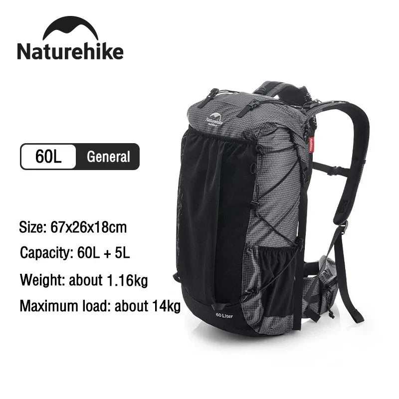 Naturehike Waterproof High Capacity Hiking Backpack With Rain Cover