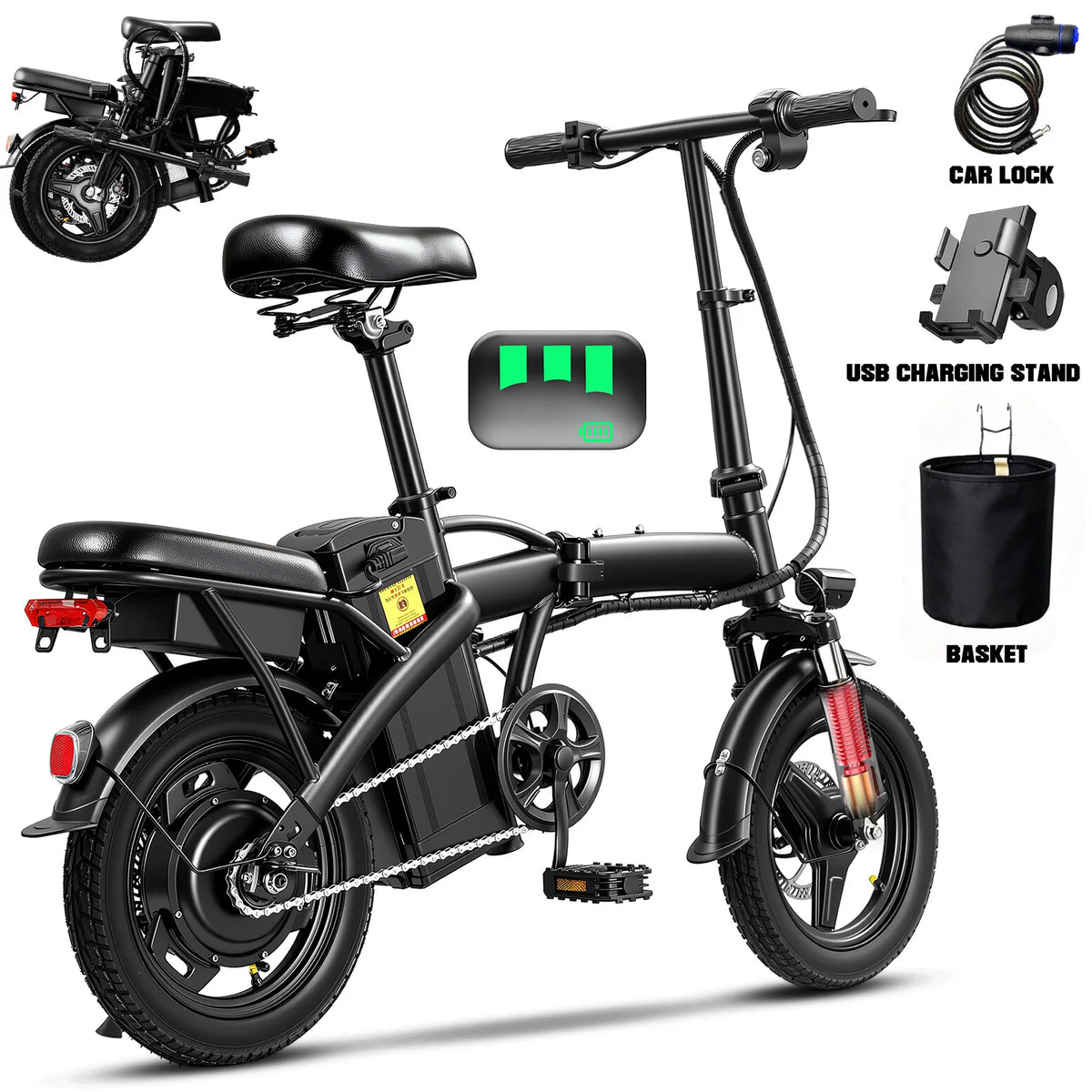 FURIDER Folding Electric Bike With 560W Motor And Removable Battery