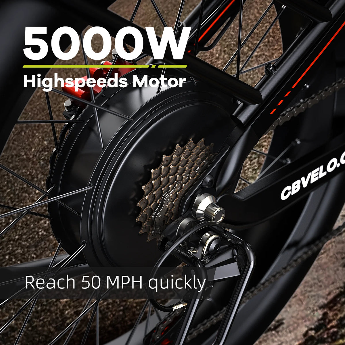 Cybervelo 5000W Peak Fat Tire All Terrain Electric Bike