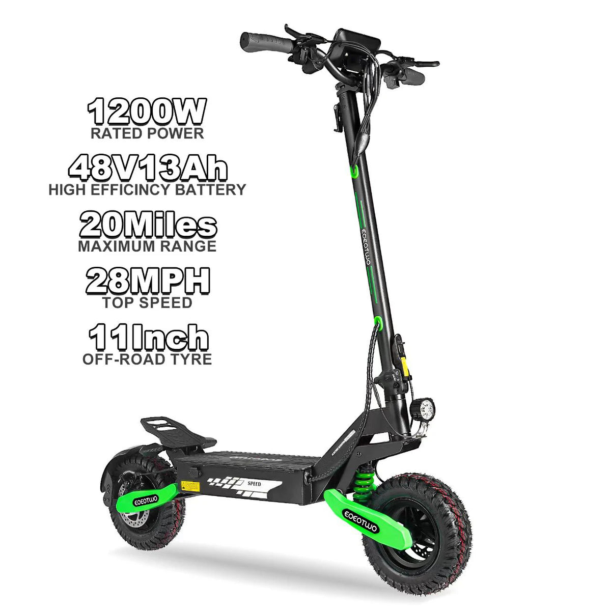EOEOTWO 1200W Off Road Electric Scooter With Long Range