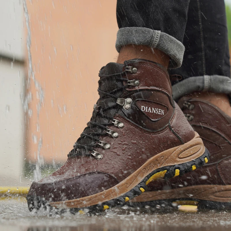 Veigar Waterproof Leather Work Safety Boots For Men Puncture Proof