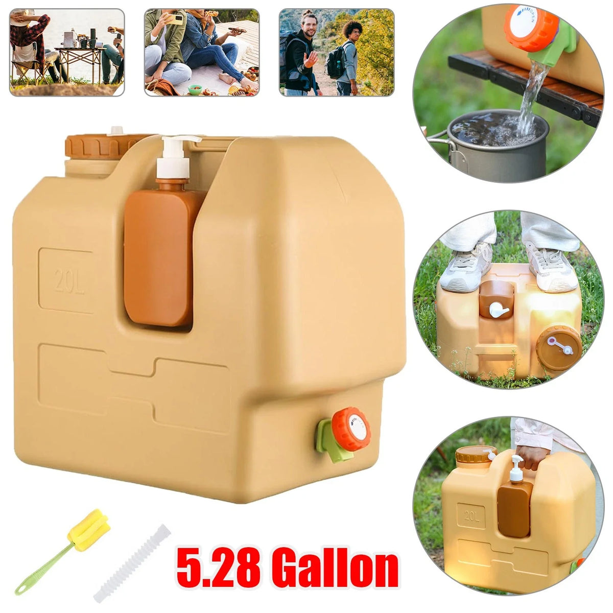Portable Emergency Water Storage Bag With Spigot For Camping