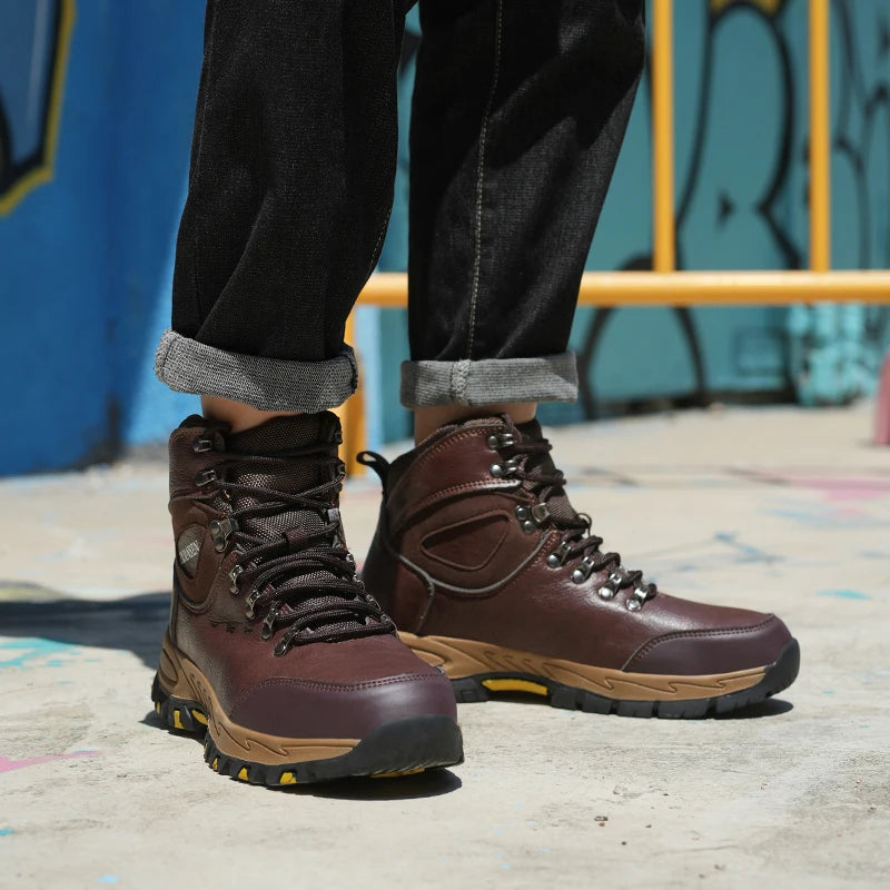 Veigar Waterproof Leather Work Safety Boots For Men Puncture Proof