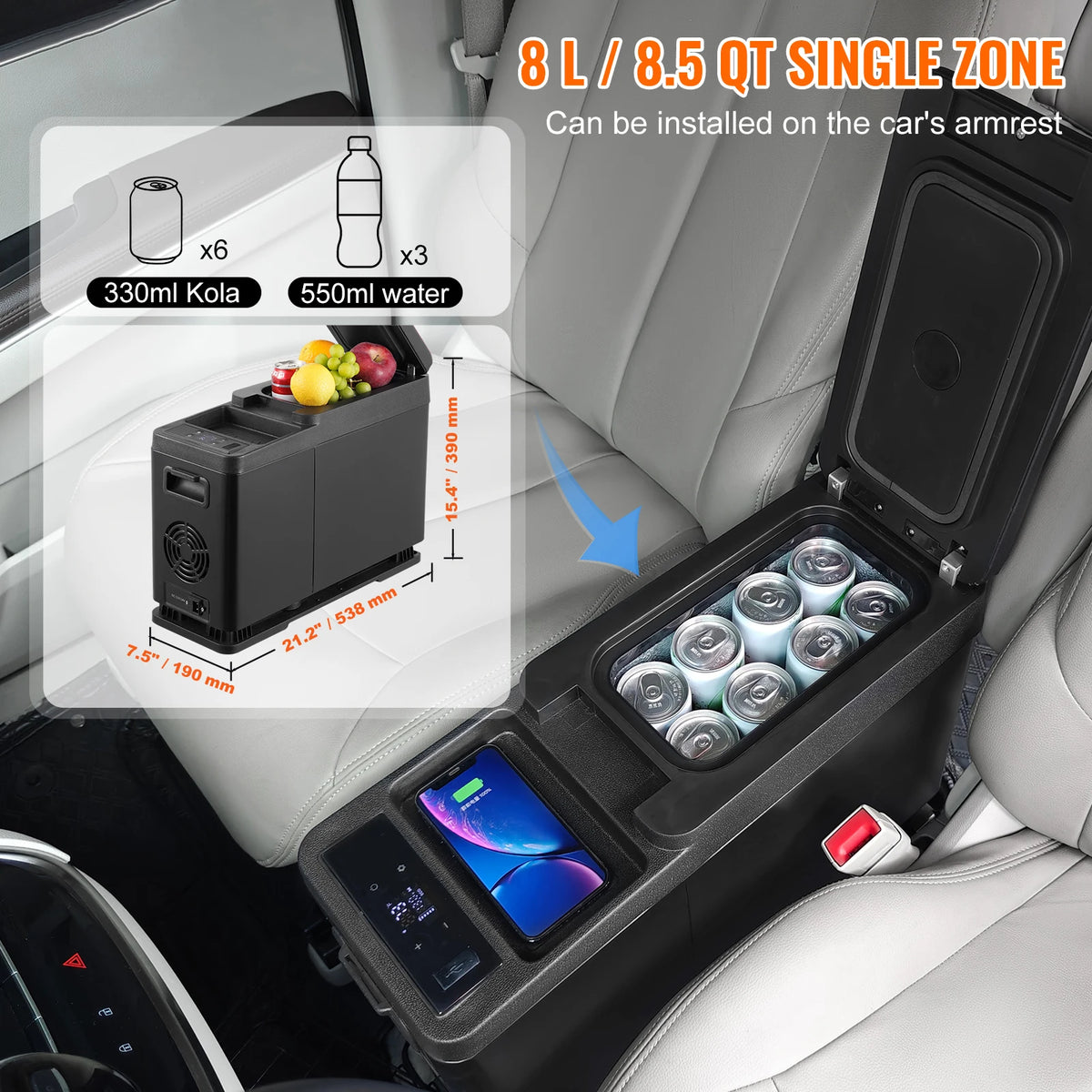SucceBuy Portable Car Refrigerator With Adjustable Temperature Control