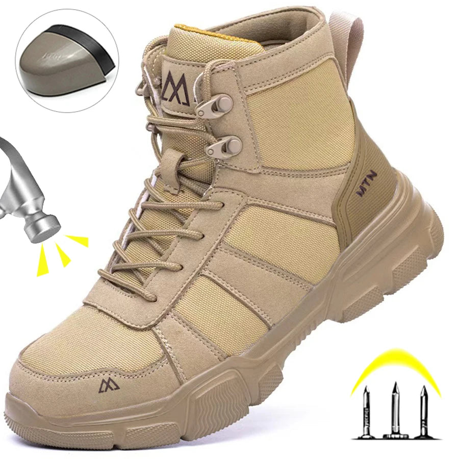 Lightweight Steel Toe Safety Work Shoes Puncture Resistant Non Slip