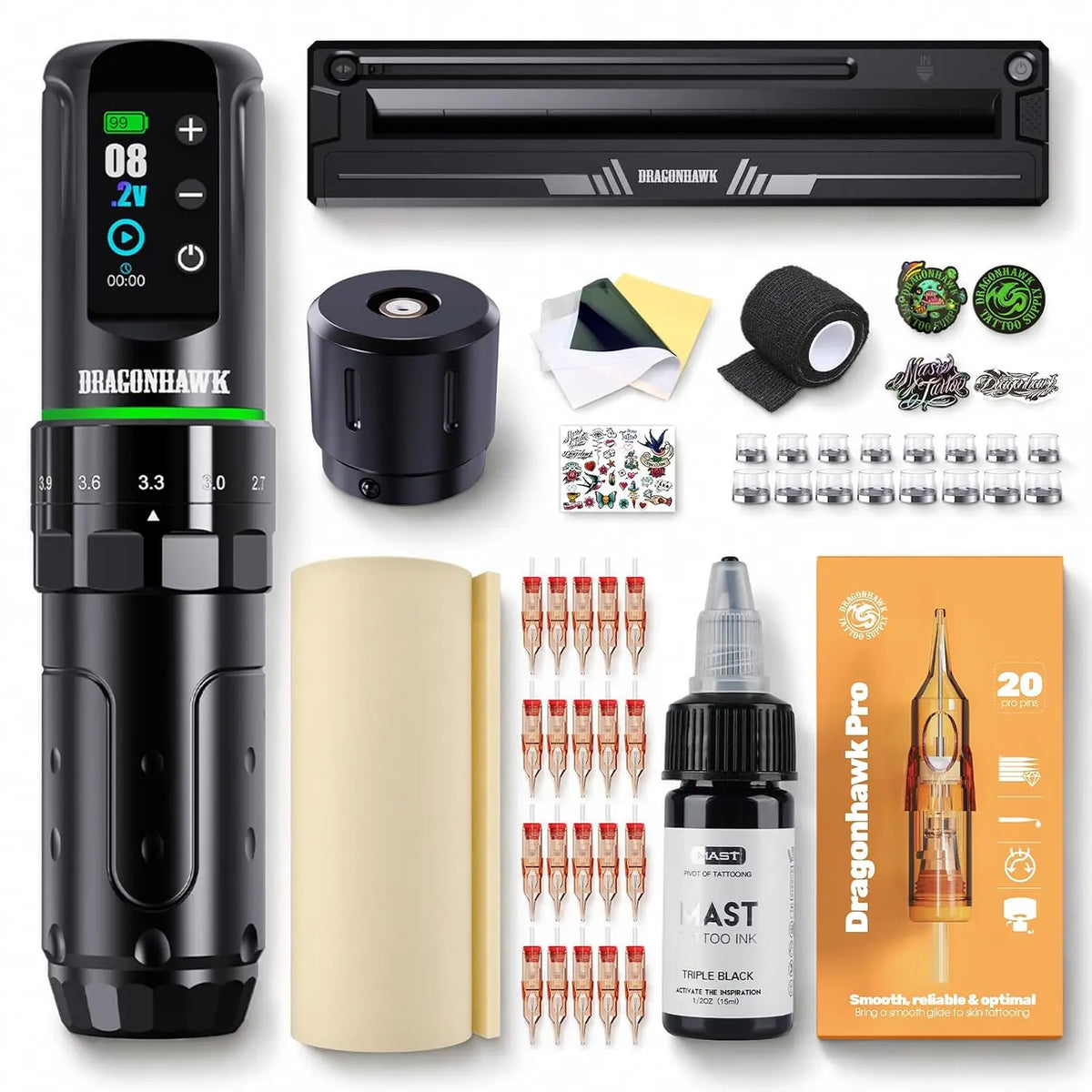 Dragonhawk L3 Wireless Tattoo Pen Kit With Thermal Stencil Printer